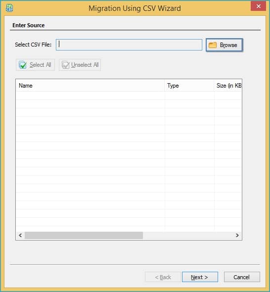 select the CSv file